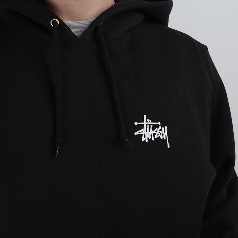 мужская черная толстовка Stussy Basic Stussy Hood 1924339-black - цена, описание, фото 2